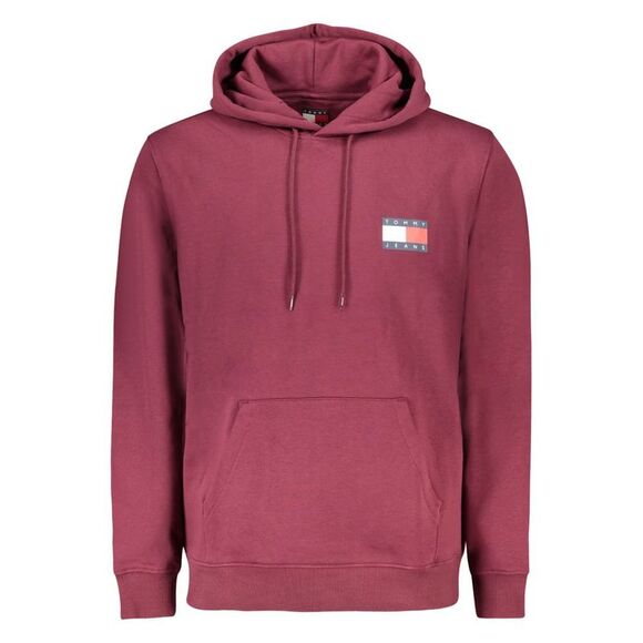 Tommy Hilfiger Red Cotton Men's Sweatshirt with Men's Hood